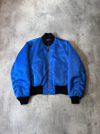 Balenciaga "Political Campaign" Nylon Bomber Jacket Blue Men - S