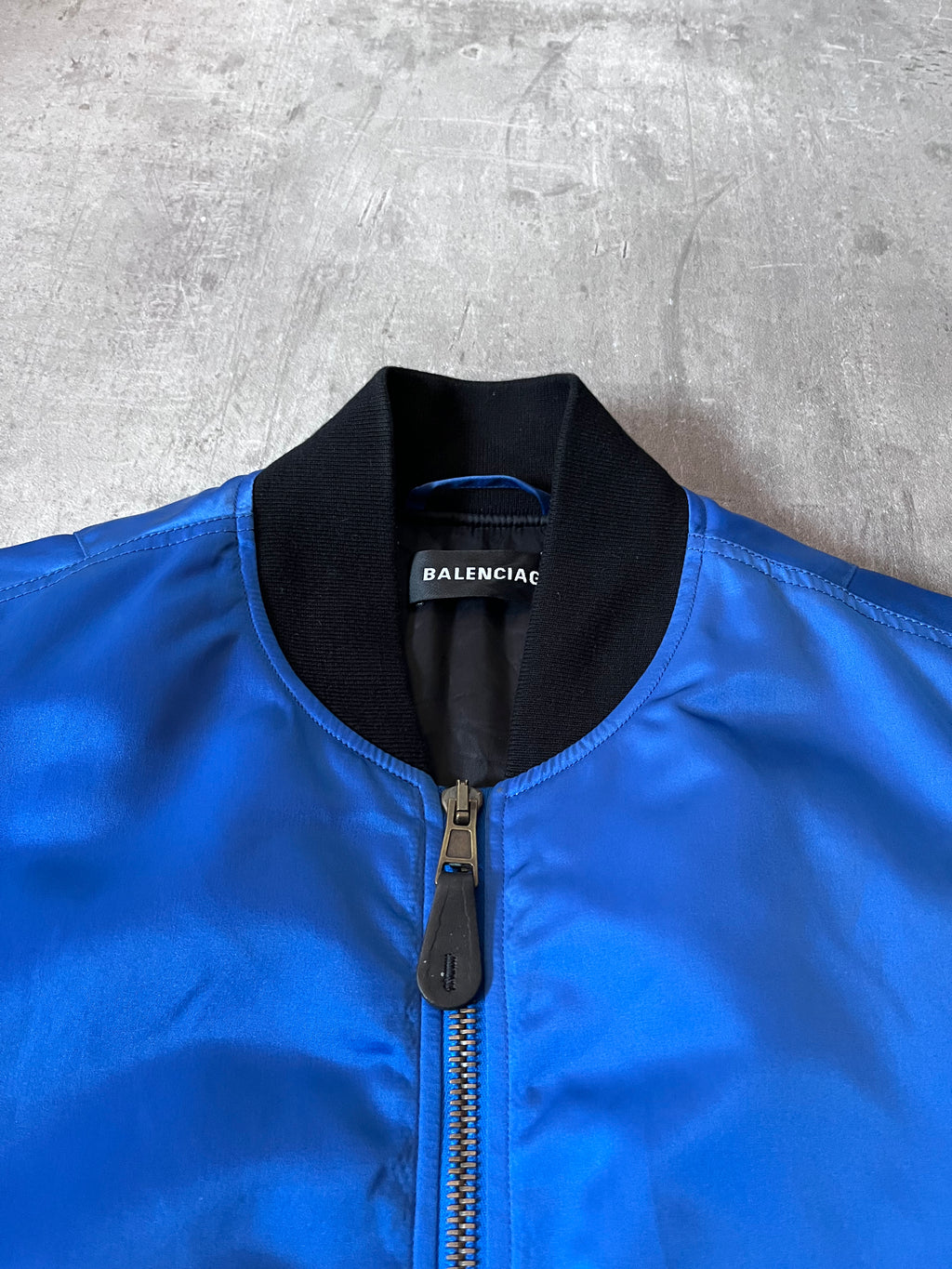 Balenciaga "Political Campaign" Nylon Bomber Jacket Blue Men - S