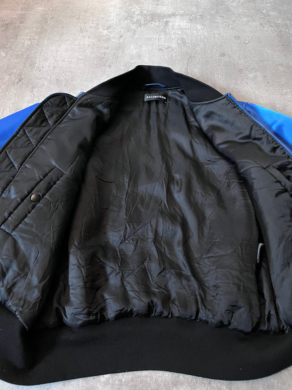 Balenciaga "Political Campaign" Nylon Bomber Jacket Blue Men - S