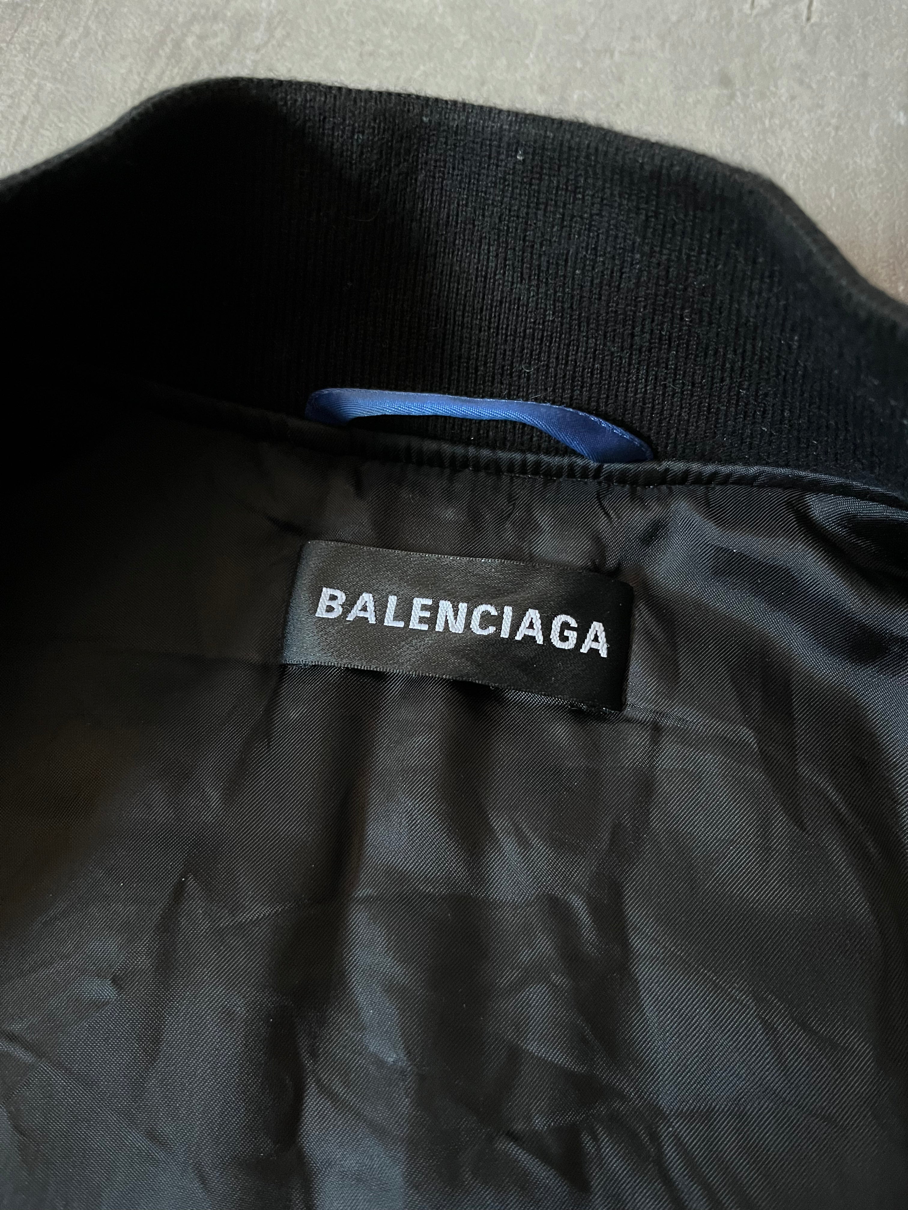 Balenciaga "Political Campaign" Nylon Bomber Jacket Blue Men - S