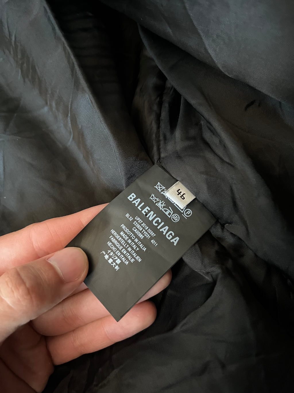 Balenciaga "Political Campaign" Nylon Bomber Jacket Blue Men - S