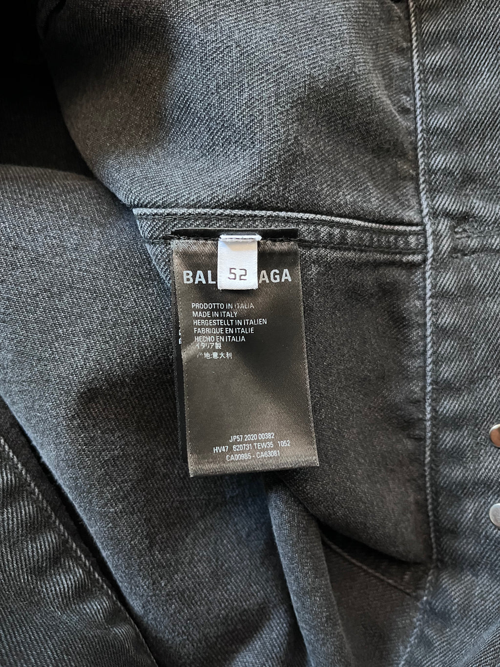 Balenciaga All Over Logo Print Denim Jacket Black Men - L
