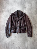 Jil Sander by Raf Simons Leather Ramones Jacket Brown Men - M