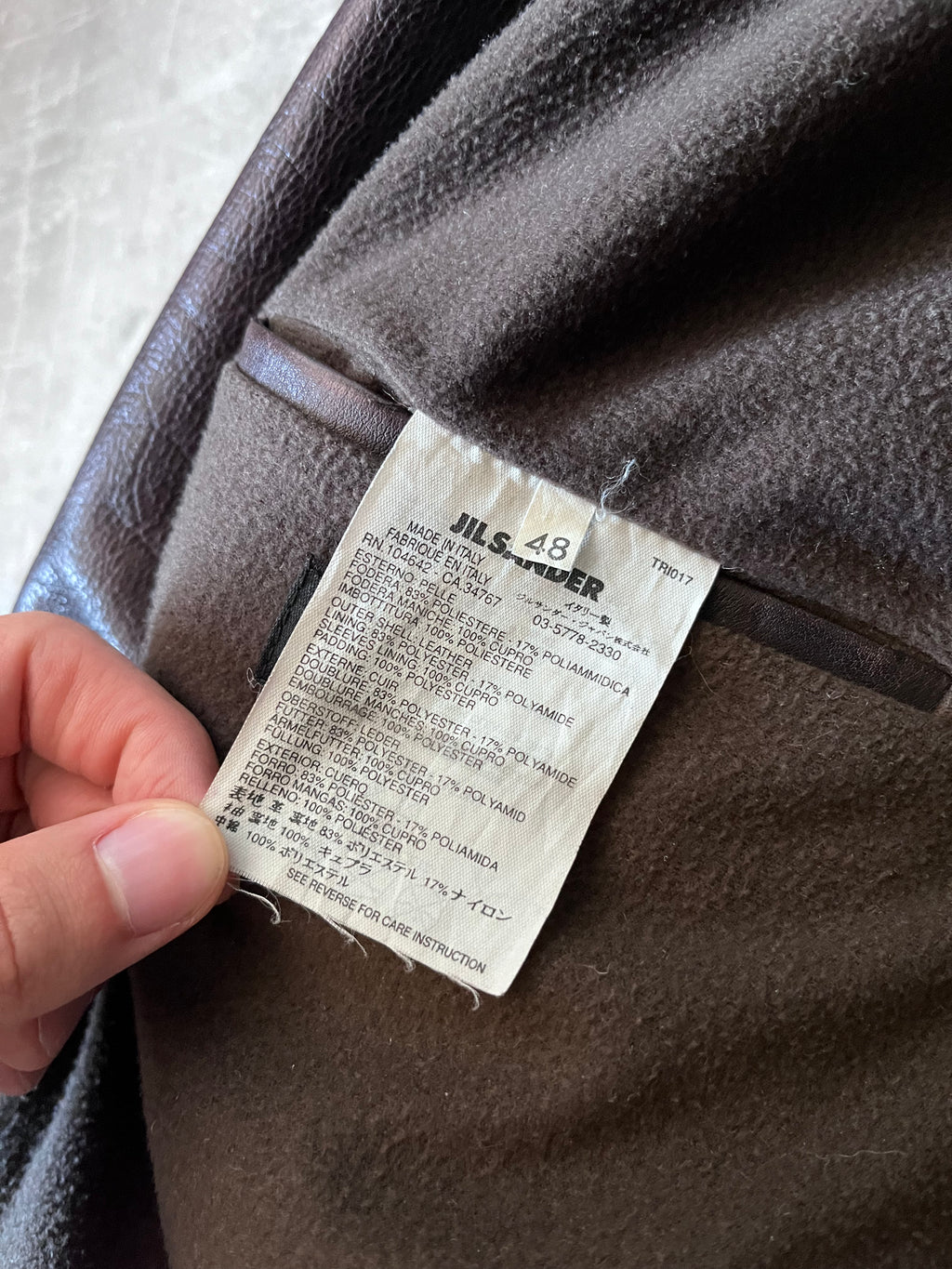 Jil Sander by Raf Simons Leather Ramones Jacket Brown Men - M