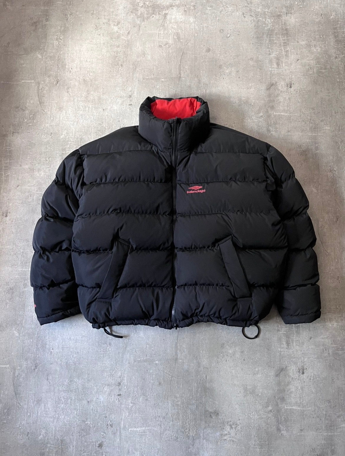 S/S 2024 Balenciaga Reversible Bomber Puffer Jacket  Black Red Men - L