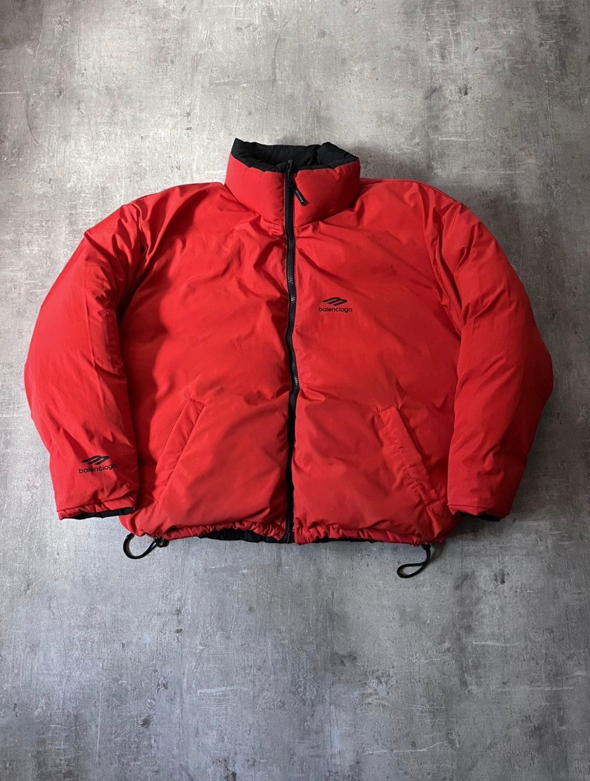S/S 2024 Balenciaga Reversible Bomber Puffer Jacket  Black Red Men - L
