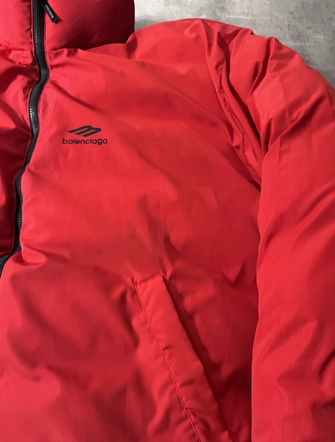 S/S 2024 Balenciaga Reversible Bomber Puffer Jacket  Black Red Men - L