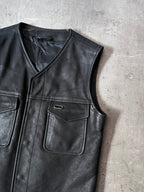 F/W 2010 Maison Margiela Replica Biker Leather Vest Black Men - S