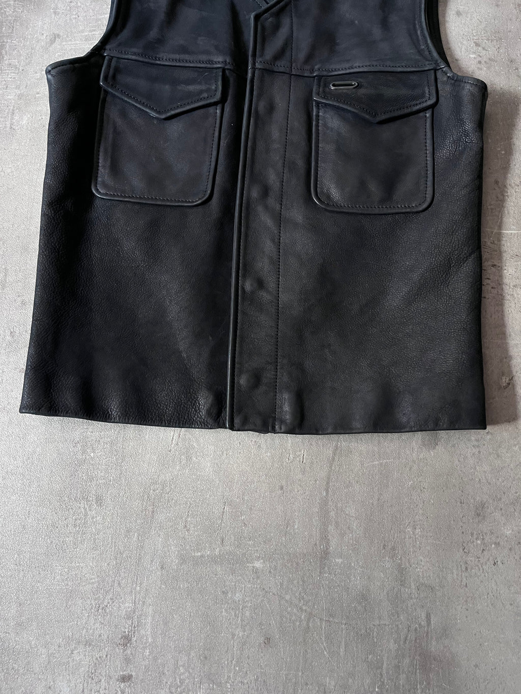 F/W 2010 Maison Margiela Replica Biker Leather Vest Black Men - S