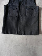 F/W 2010 Maison Margiela Replica Biker Leather Vest Black Men - S