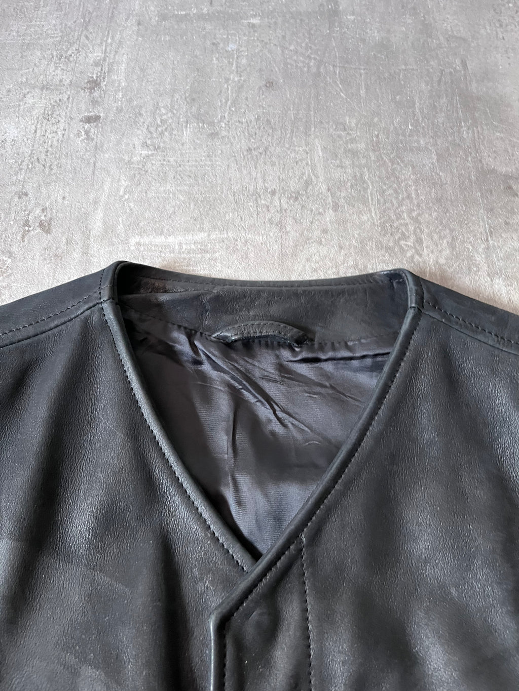 F/W 2010 Maison Margiela Replica Biker Leather Vest Black Men - S