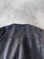 F/W 2010 Maison Margiela Replica Biker Leather Vest Black Men - S