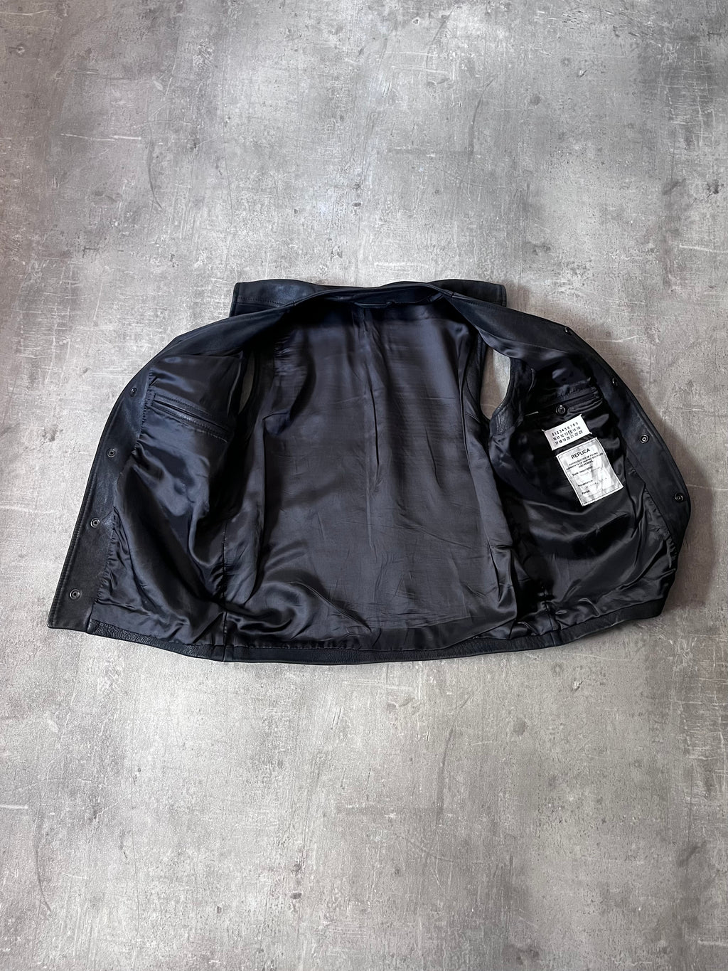 F/W 2010 Maison Margiela Replica Biker Leather Vest Black Men - S