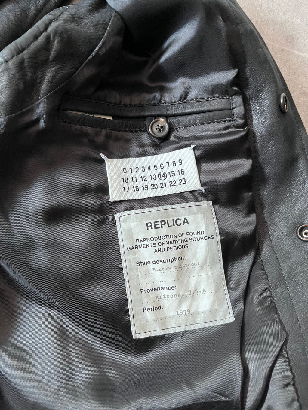F/W 2010 Maison Margiela Replica Biker Leather Vest Black Men - S