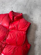 F/W 2008 Maison Margiela Wrinkled Feather Puffer Vest Red Men - M