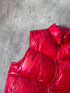 F/W 2008 Maison Margiela Wrinkled Feather Puffer Vest Red Men - M