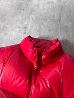 F/W 2008 Maison Margiela Wrinkled Feather Puffer Vest Red Men - M