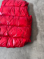 F/W 2008 Maison Margiela Wrinkled Feather Puffer Vest Red Men - M