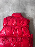 F/W 2008 Maison Margiela Wrinkled Feather Puffer Vest Red Men - M