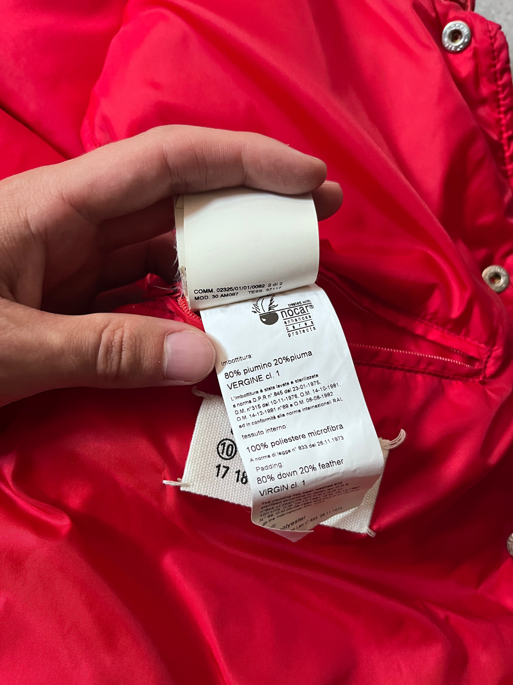 F/W 2008 Maison Margiela Wrinkled Feather Puffer Vest Red Men - M