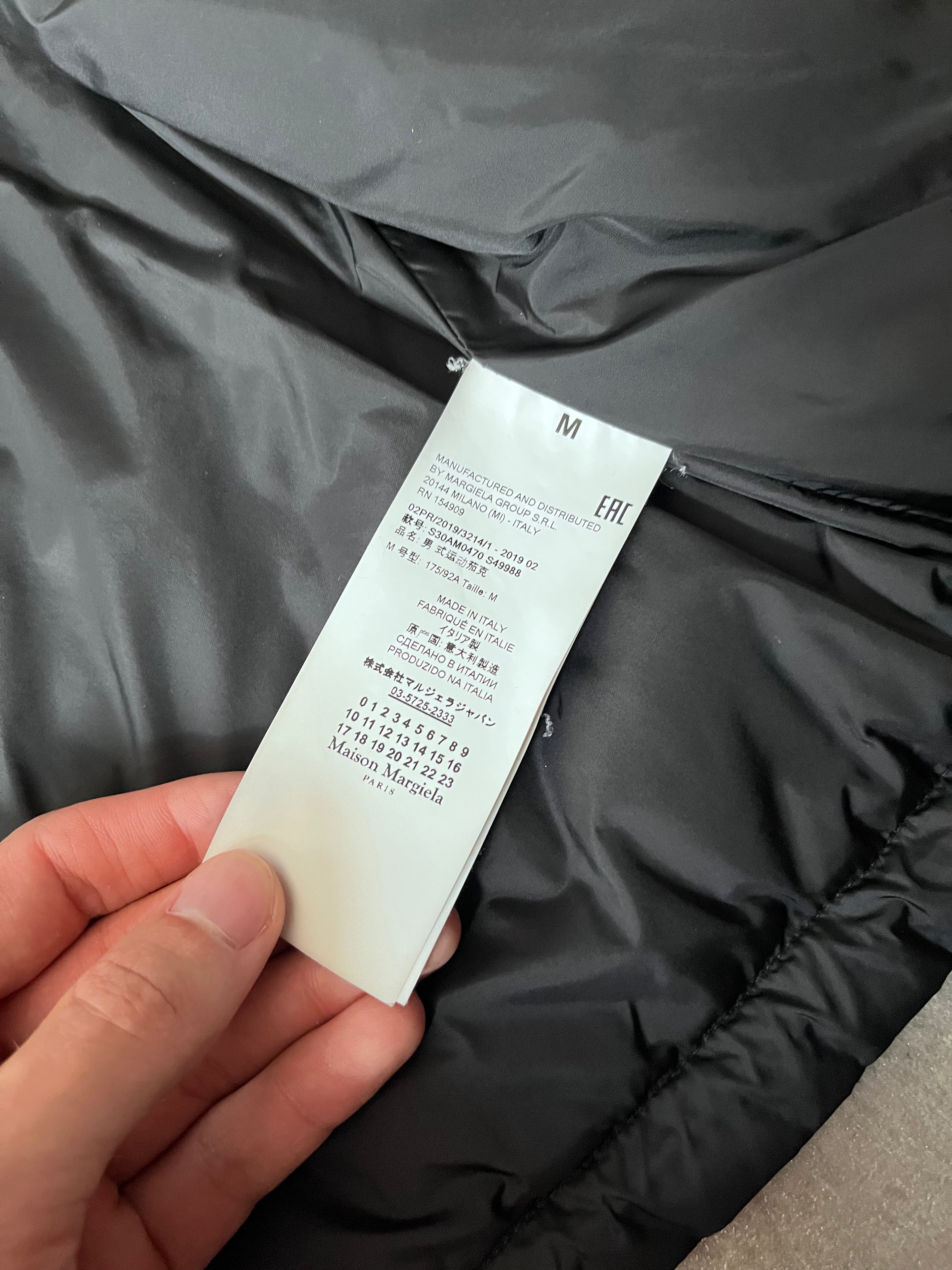 F/W 2019 Maison Margiela Recycled Nylon Padded Cropped Jacket Black Men - M