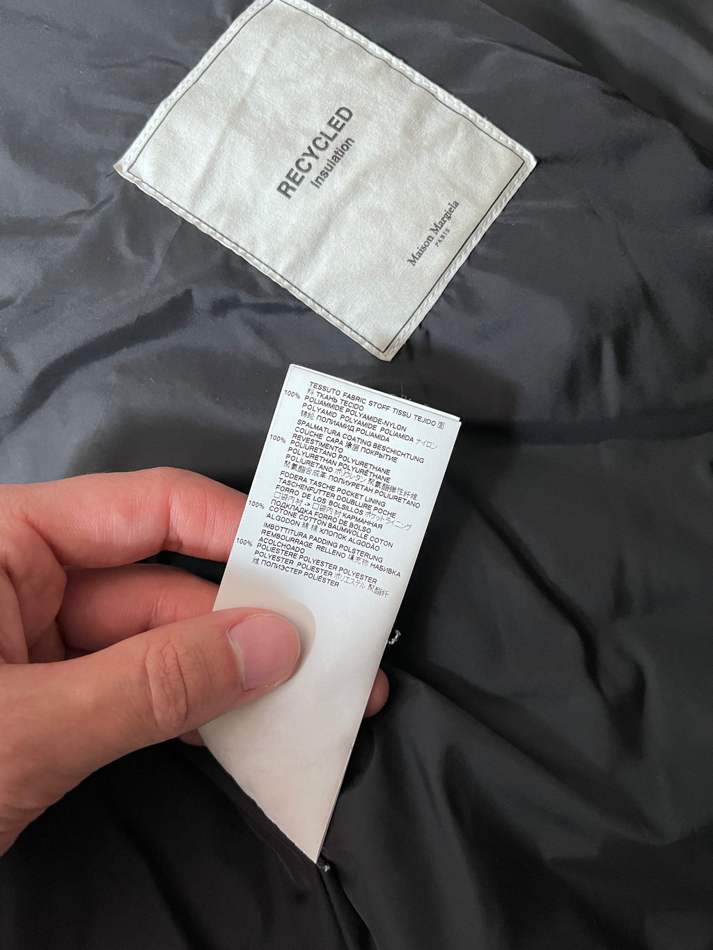F/W 2019 Maison Margiela Recycled Nylon Padded Cropped Jacket Black Men - M