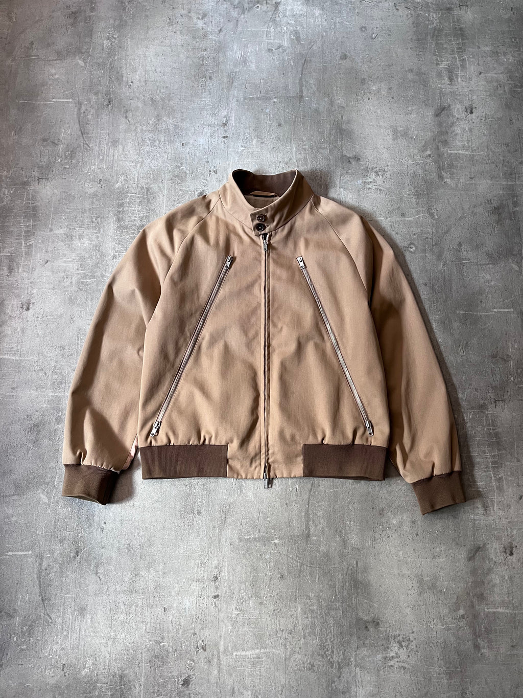 S/S 2018 Maison Margiela Cotton Silk 5 Zip Style Jacket Beige Brown Men - M