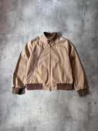 S/S 2018 Maison Margiela Cotton Silk 5 Zip Style Jacket Beige Brown Men - M