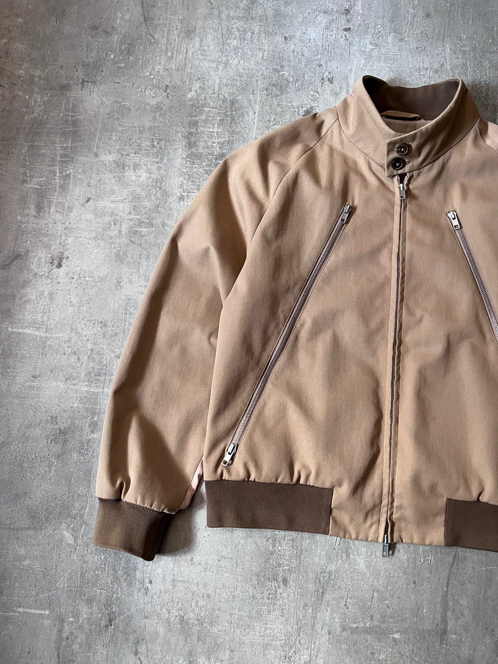 S/S 2018 Maison Margiela Cotton Silk 5 Zip Style Jacket Beige Brown Men - M