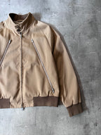 S/S 2018 Maison Margiela Cotton Silk 5 Zip Style Jacket Beige Brown Men - M