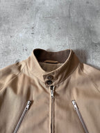 S/S 2018 Maison Margiela Cotton Silk 5 Zip Style Jacket Beige Brown Men - M