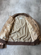 S/S 2018 Maison Margiela Cotton Silk 5 Zip Style Jacket Beige Brown Men - M