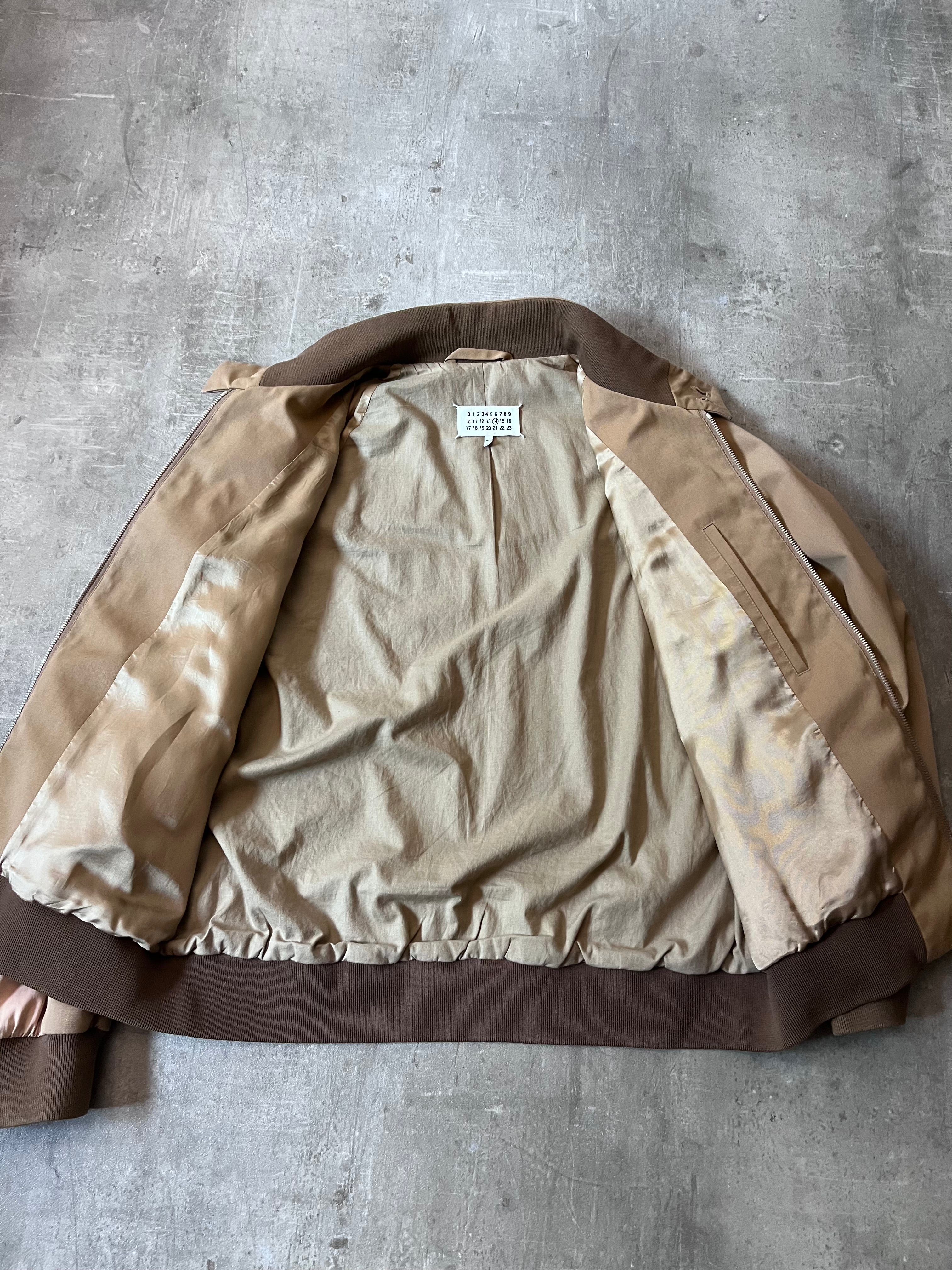 S/S 2018 Maison Margiela Cotton Silk 5 Zip Style Jacket Beige Brown Men - M
