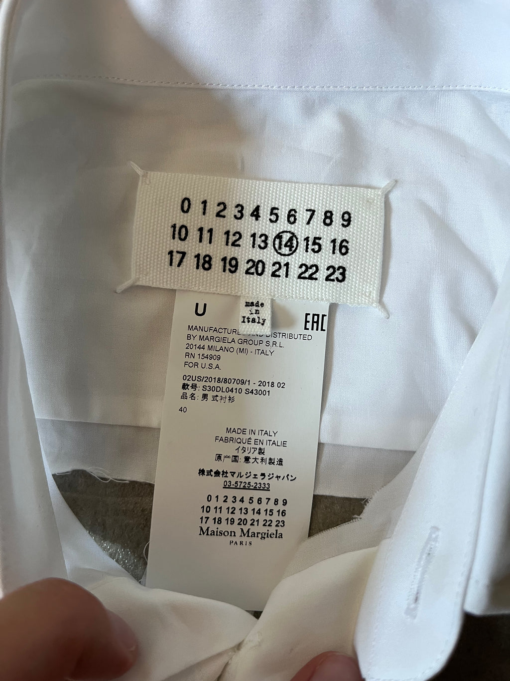 F/W 2018 Maison Margiela by John Galliano Frame Shirt White Men - M