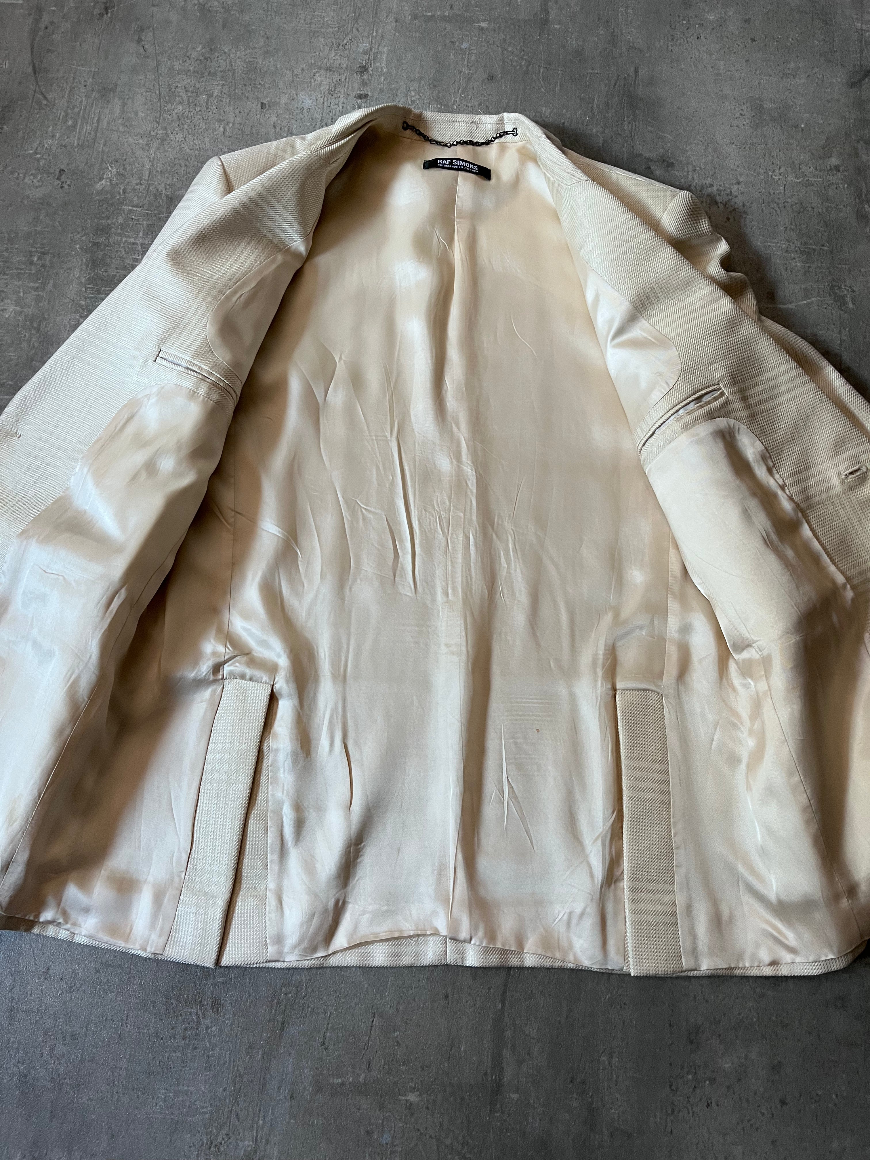 F/W 2003/04 Raf Simons Formal Blazer Jacket Beige Men - L