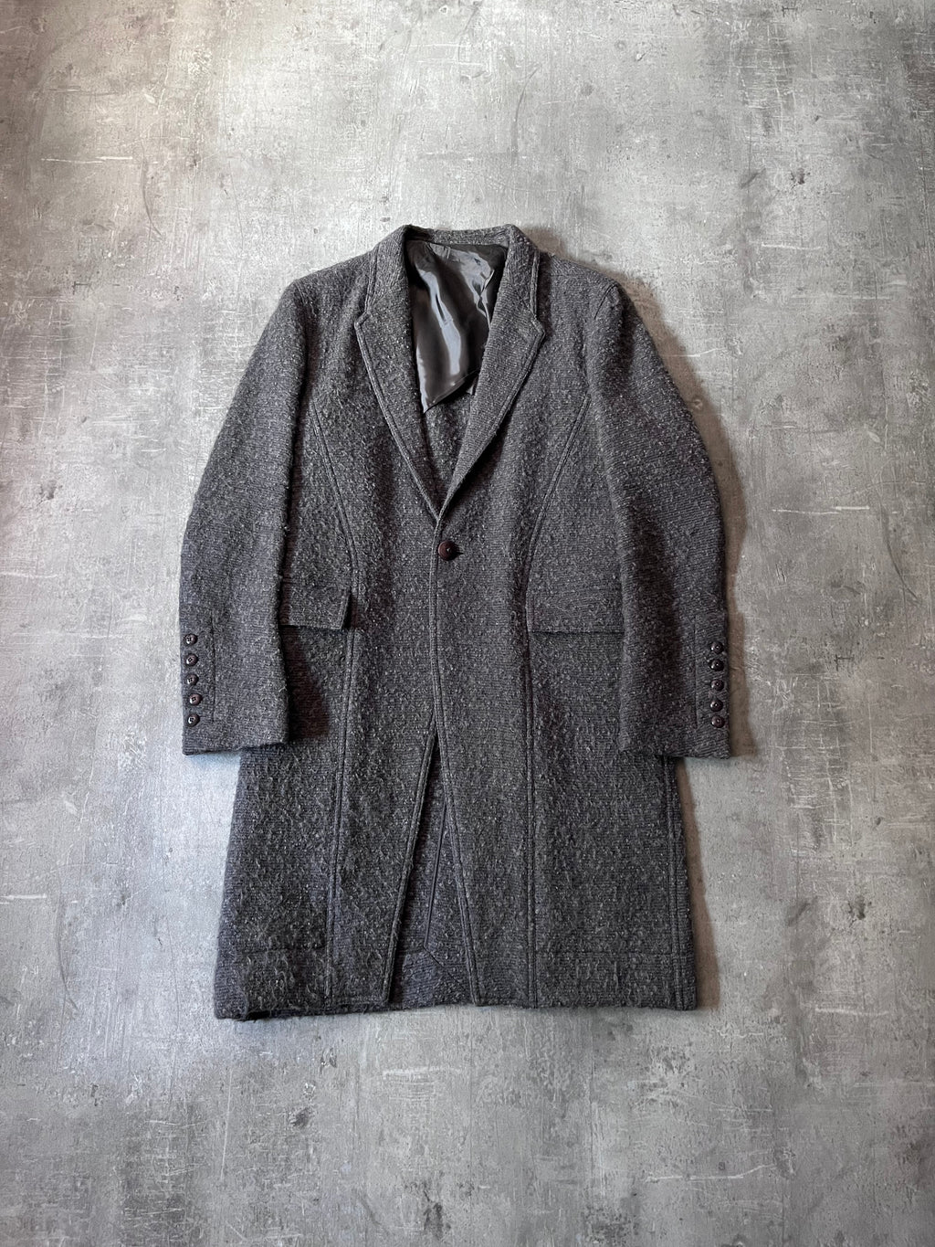 F/W 2015 Rick Owens Wool Mohair Coat Grey Men - M