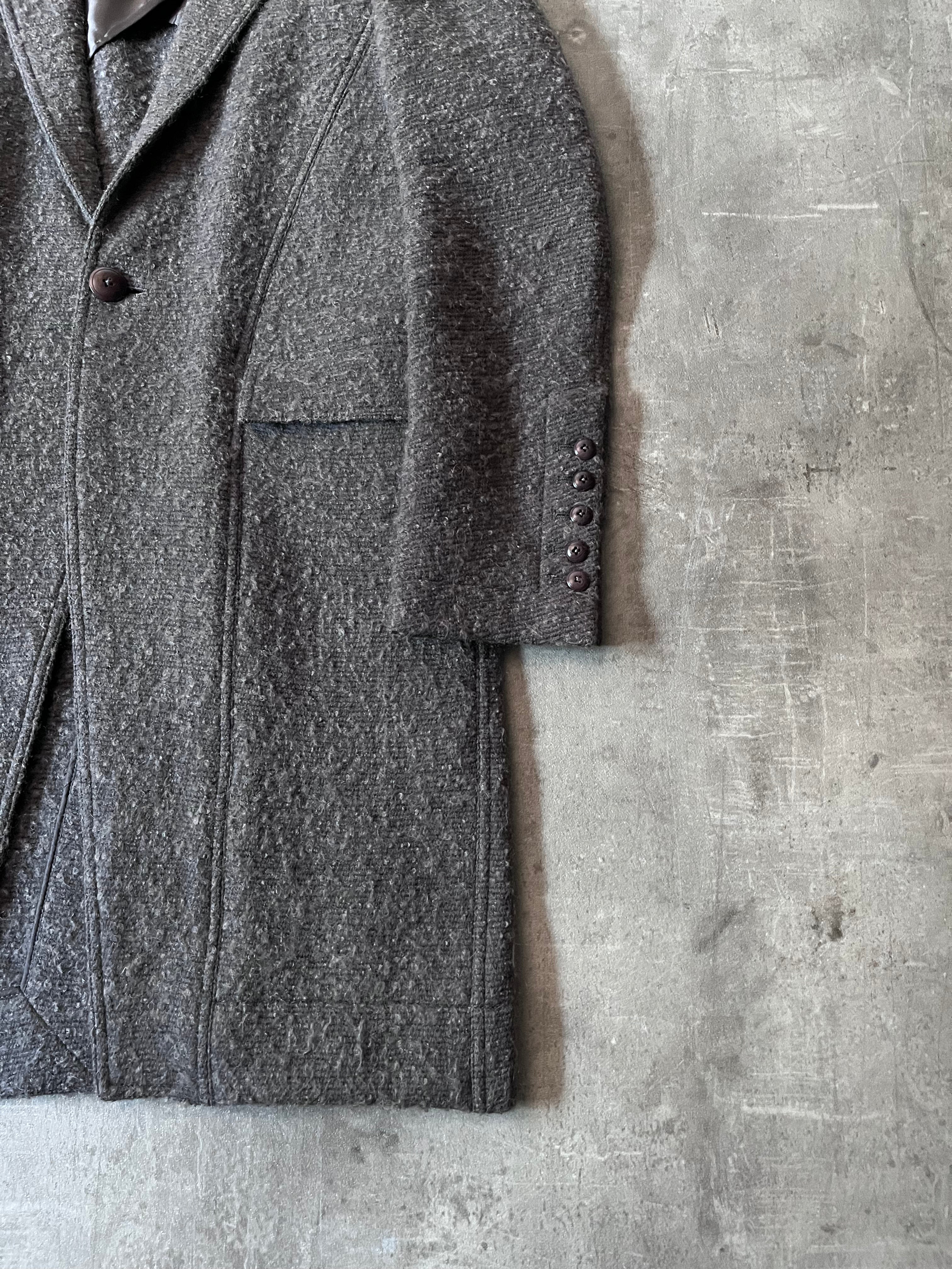 F/W 2015 Rick Owens Wool Mohair Coat Grey Men - M