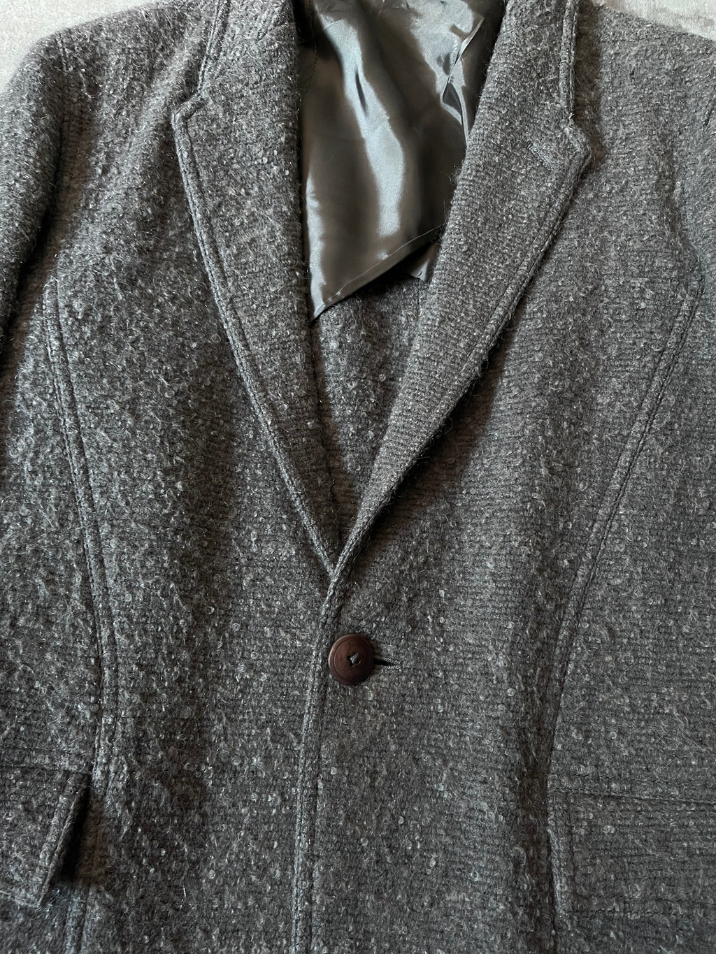 F/W 2015 Rick Owens Wool Mohair Coat Grey Men - M