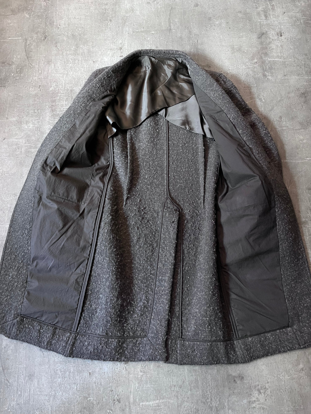 F/W 2015 Rick Owens Wool Mohair Coat Grey Men - M