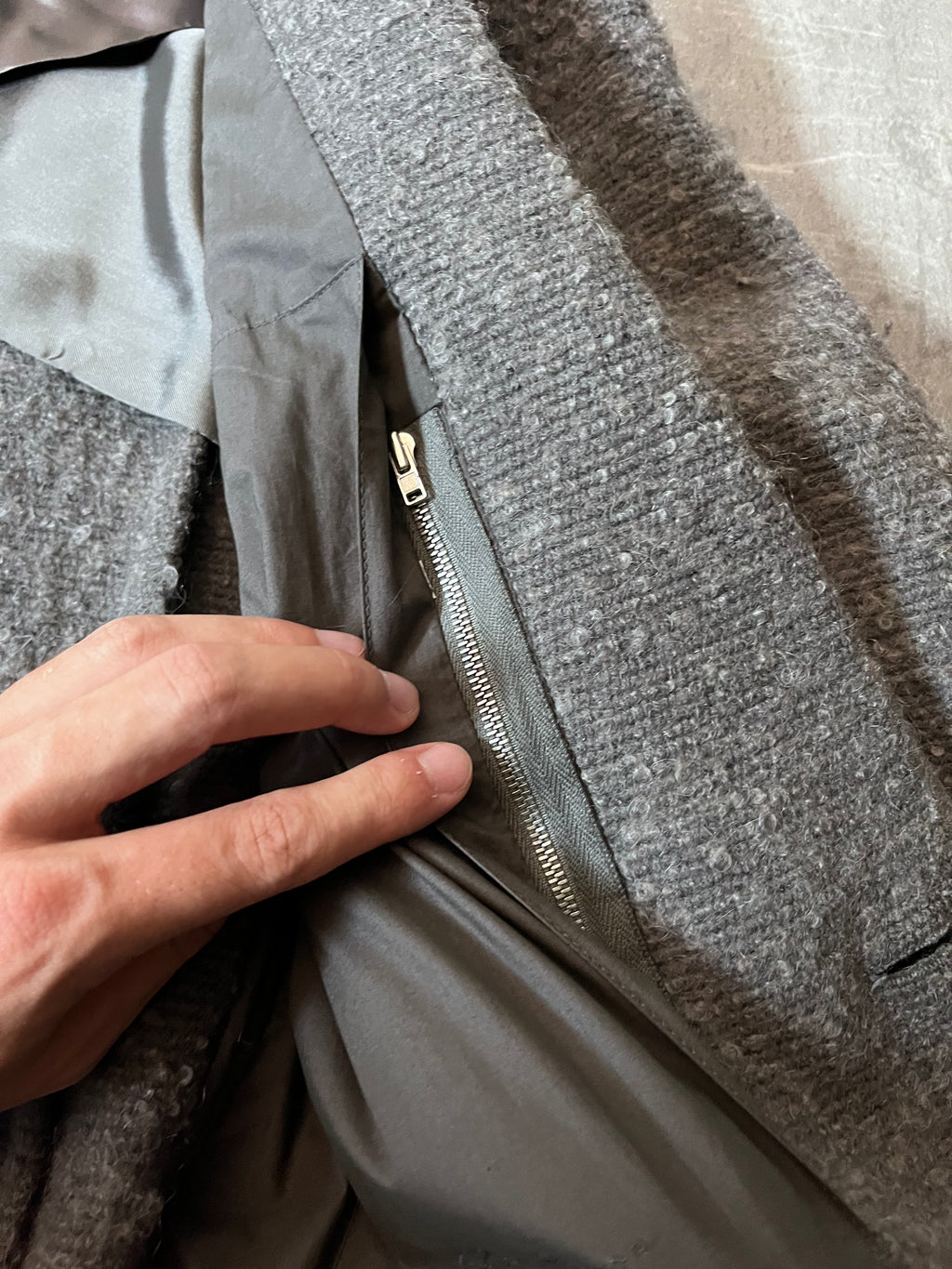F/W 2015 Rick Owens Wool Mohair Coat Grey Men - M