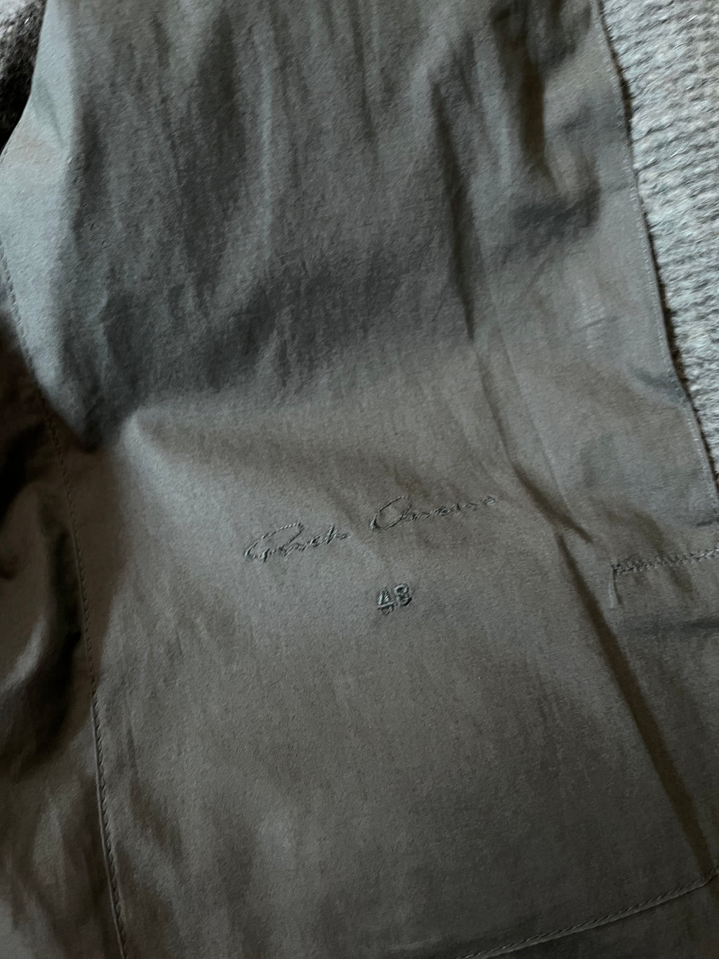 F/W 2015 Rick Owens Wool Mohair Coat Grey Men - M