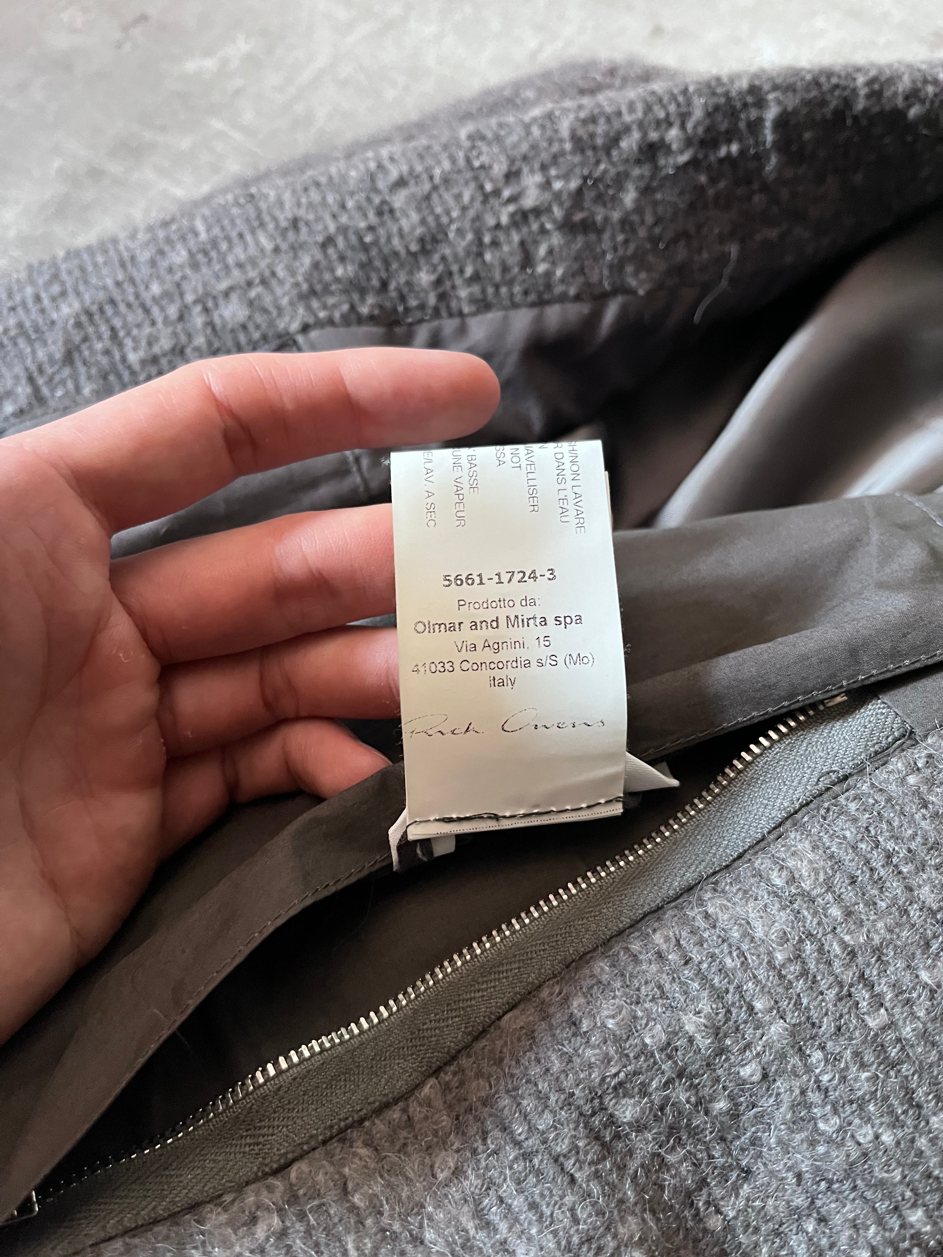 F/W 2015 Rick Owens Wool Mohair Coat Grey Men - M