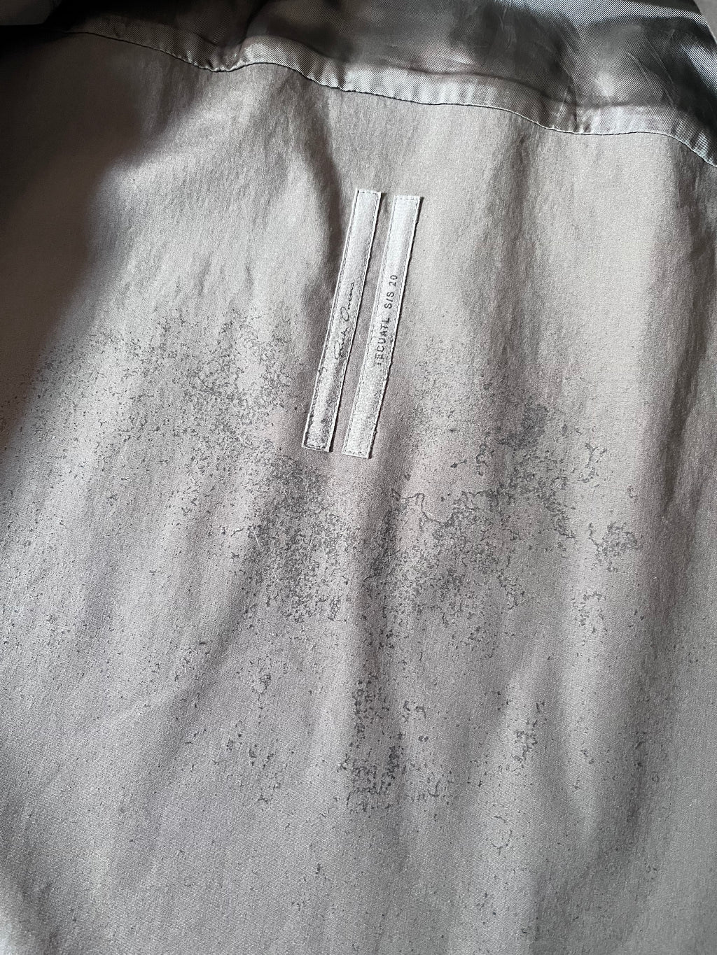 S/S 2020 Rick Owens Tecuatl UFW Overshirt Light Jacket Grey Men - M