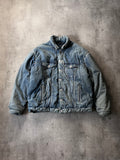 F/W 2022 Balenciaga Padded Denim Oversize Bomber Jacket Blue Men - S