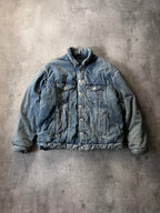 F/W 2022 Balenciaga Padded Denim Oversize Bomber Jacket Blue Men - S