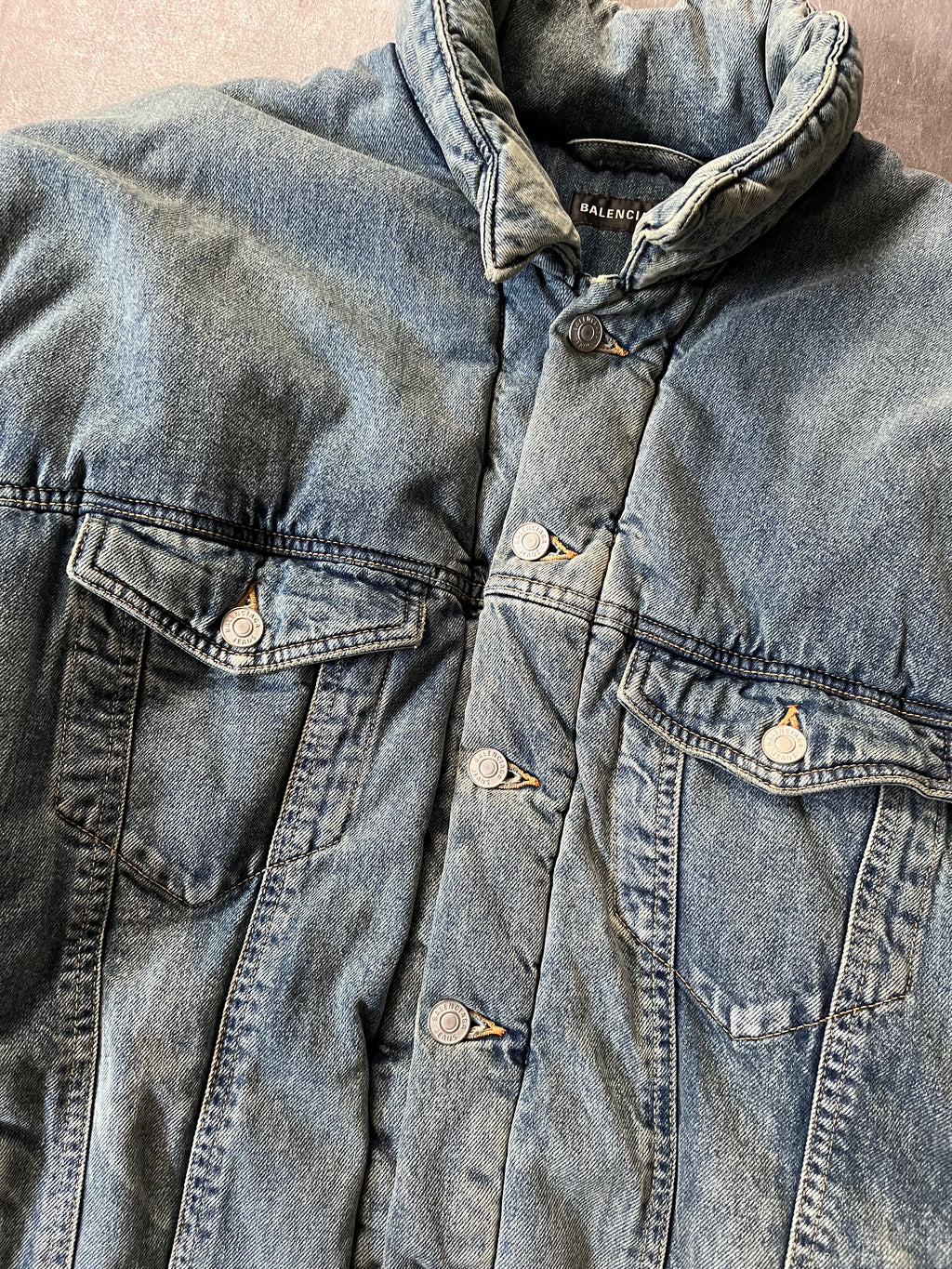 F/W 2022 Balenciaga Padded Denim Oversize Bomber Jacket Blue Men - S