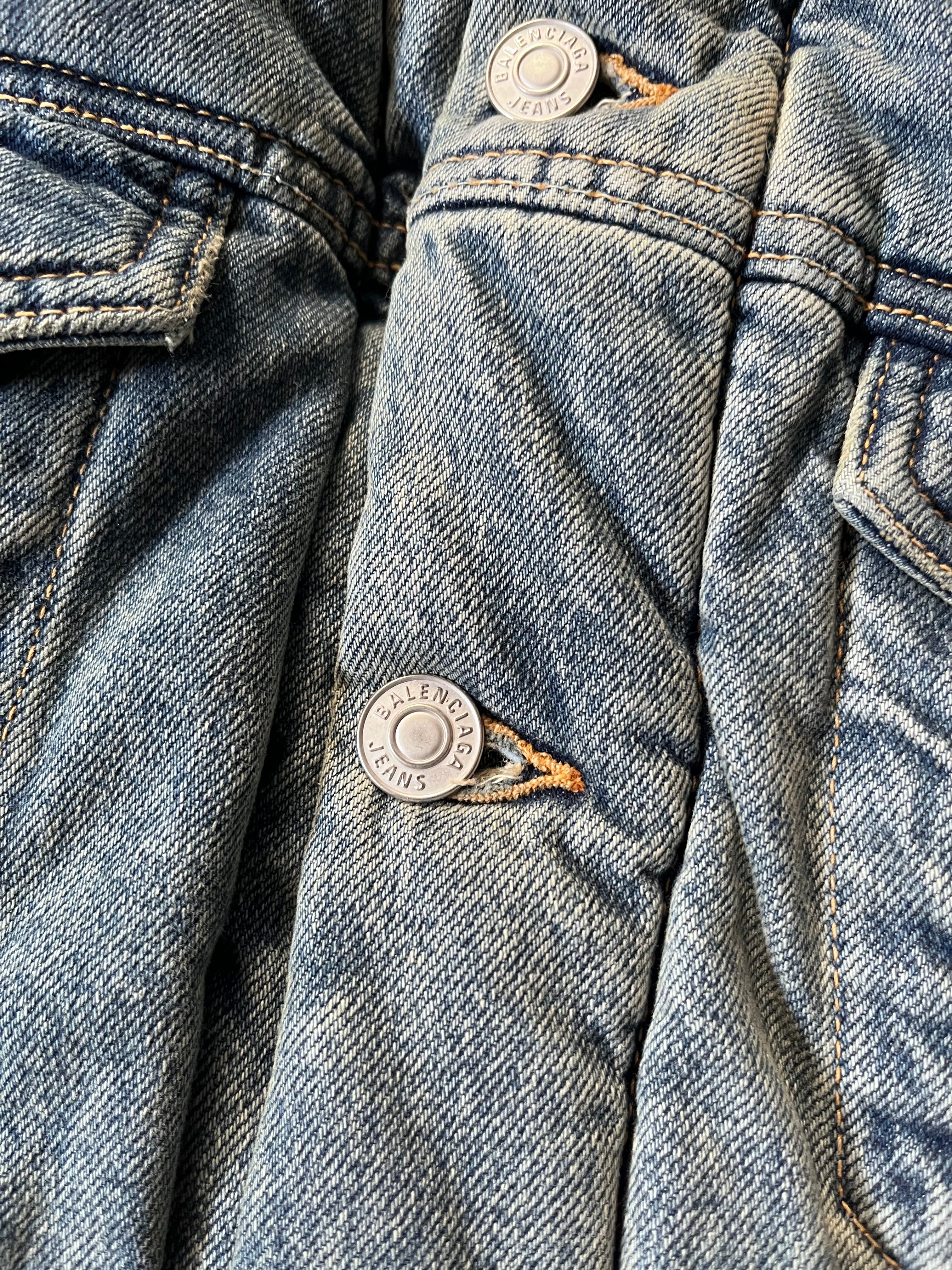 F/W 2022 Balenciaga Padded Denim Oversize Bomber Jacket Blue Men - S