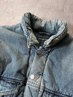 F/W 2022 Balenciaga Padded Denim Oversize Bomber Jacket Blue Men - S
