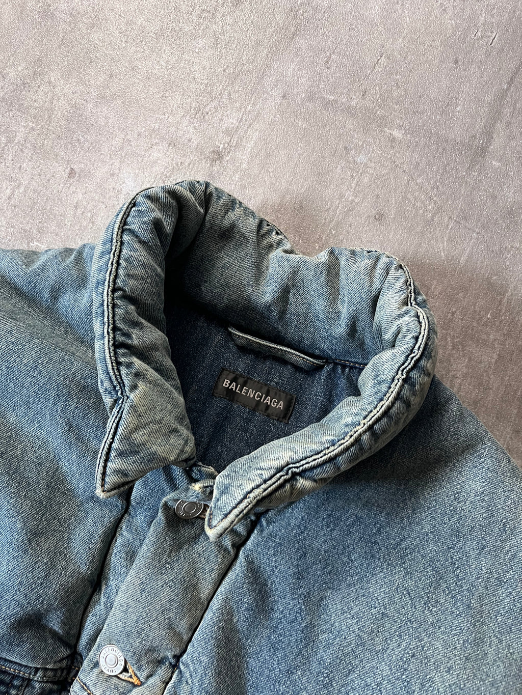 F/W 2022 Balenciaga Padded Denim Oversize Bomber Jacket Blue Men - S