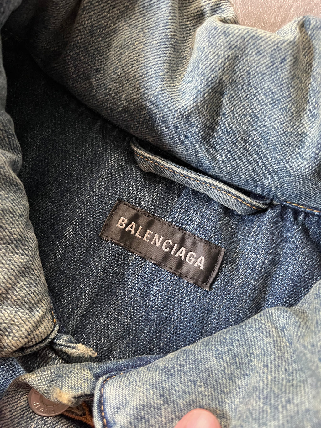 F/W 2022 Balenciaga Padded Denim Oversize Bomber Jacket Blue Men - S